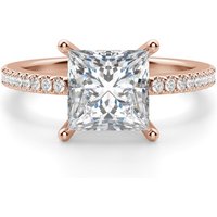 Basket Set Accented Księżniczka 1.50 krt Pierścionek Zaręczynowy Diament Laboratoryjny 585 Różowe Złoto (14K)
