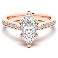 Bali Accented Markizowy 1.50 ct Pierścionek Zaręczynowy Diament Laboratoryjny 585 Różowe Złoto