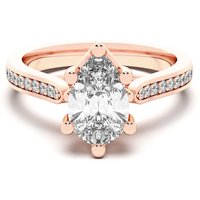Bali Accented Gruszkowy 0.50 ct Pierścionek Zaręczynowy Diament Laboratoryjny 585 Różowe Złoto