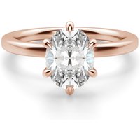Arezzo Klasyczny Owalny 3.00 krt Pierścionek Zaręczynowy Diament Laboratoryjny 585 Różowe Złoto (14K)