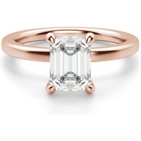 Arezzo Klasyczny Szmaragdowy 2.00 krt Pierścionek Zaręczynowy Diament Laboratoryjny 585 Różowe Złoto (14K)