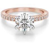 Angelix Okrągły 0.75 krt Pierścionek Zaręczynowy Diament Laboratoryjny 585 Różowe Złoto (14K)
