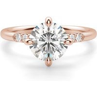 Kite Set Accented Okrągły 2.50 krt Pierścionek Zaręczynowy Diament Laboratoryjny 585 Różowe Złoto (14K)