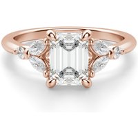 Haven Szmaragdowy 3.00 krt Pierścionek Zaręczynowy Diament Laboratoryjny 585 Różowe Złoto (14K)