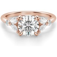 Haven Okrągły 1.00 krt Pierścionek Zaręczynowy Diament Laboratoryjny 585 Różowe Złoto (14K)