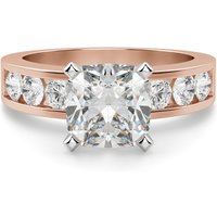 Diamond Diva Poduszkowy 0.75 krt Pierścionek Zaręczynowy Diament Laboratoryjny 585 Różowe Złoto (14K)