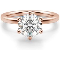 Arezzo Klasyczny Okrągły 1.00 krt Pierścionek Zaręczynowy Diament Laboratoryjny 585 Różowe Złoto (14K)