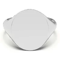 Pierścień Męski Owalny Comfort Fit Signet 585 Białe Złoto (14K)