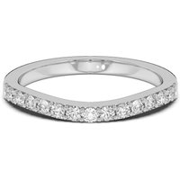 Obrączka Ślubna Curved Accented Laboratoryjny Diament 585 Białe Złoto (14K)