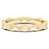 Obrączka Ślubna Bezel Set Curved Laboratoryjny Diament 585 Żółte Złoto (14K)