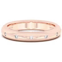 Obrączka Ślubna Petite Dome Accented Laboratoryjny Diament 585 Różowe Złoto (14K)
