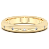 Obrączka Ślubna Petite Dome Accented Laboratoryjny Diament 585 Żółte Złoto (14K)