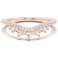 Obrączka Ślubna Chevron Crown Laboratoryjny Diament 585 Różowe Złoto (14K)