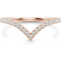 Obrączka Ślubna Luxe Chevron Accented Laboratoryjny Diament 585 Różowe Złoto (14K)