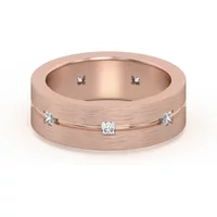 Flushed Set Męska Obrączka Ślubna Księżniczka Laboratoryjny Diament 585 Różowe Złoto (14K)