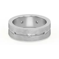 Flushed Set Męska Obrączka Ślubna Księżniczka Laboratoryjny Diament 585 Białe Złoto (14K)