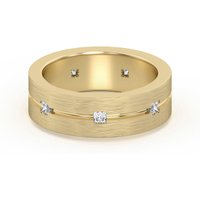 Flushed Set Męska Obrączka Ślubna Księżniczka Laboratoryjny Diament 585 Żółte Złoto (14K)