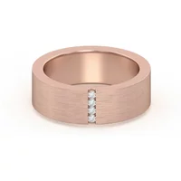 Pionowy Channel Set Męska Obrączka Ślubna Laboratoryjny Diament 585 Różowe Złoto (14K)