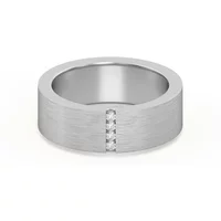 Pionowy Channel Set Męska Obrączka Ślubna Laboratoryjny Diament 585 Białe Złoto (14K)