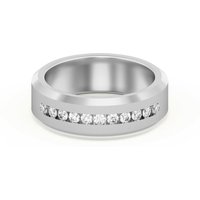 11 Channel Set Męska Obrączka Ślubna Laboratoryjny Diament 585 Białe Złoto (14K)