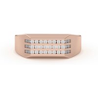 Pierścień Męski 3 Rzędy Channel Set Laboratoryjny Diament 585 Różowe Złoto (14K)