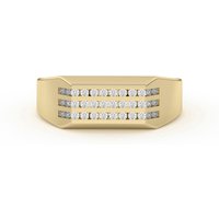 Pierścień Męski 3 Rzędy Channel Set Laboratoryjny Diament 585 Żółte Złoto (14K)