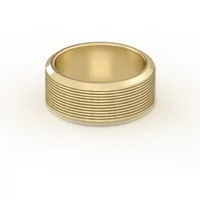 Teksturowana Obrączka Ślubna Edge Satin Finish 585 Żółte Złoto (14K) 8 MM