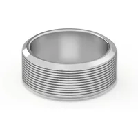 Teksturowana Obrączka Ślubna Edge Satin Finish 585 Białe Złoto (14K) 8 MM