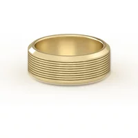 Teksturowana Obrączka Ślubna Edge Satin Finish 585 Żółte Złoto (14K) 7 MM