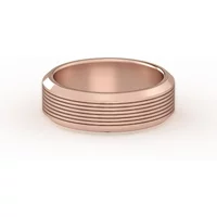Teksturowana Obrączka Ślubna Edge Satin Finish 585 Różowe Złoto (14K) 6 MM
