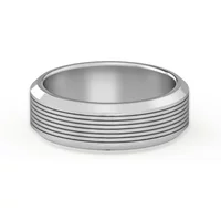 Teksturowana Obrączka Ślubna Edge Satin Finish 585 Białe Złoto (14K) 6 MM