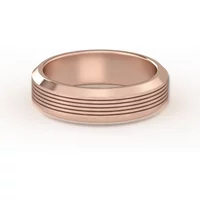 Teksturowana Obrączka Ślubna Edge Satin Finish 585 Różowe Złoto (14K) 5 MM