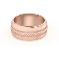 Single Rope Obrączka Ślubna 585 Różowe Złoto (14K) 8 MM