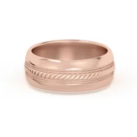 Single Rope Obrączka Ślubna 585 Różowe Złoto (14K) 7 MM