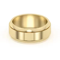 Raised Edge Channel High Polish Obrączka Ślubna 585 Żółte Złoto (14K) 8 MM