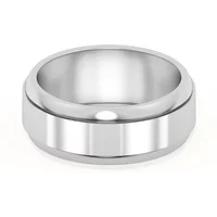 Raised Edge Channel High Polish Obrączka Ślubna 585 Białe Złoto (14K) 7 MM