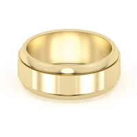 Raised Edge Channel High Polish Obrączka Ślubna 585 Żółte Złoto (14K) 7 MM