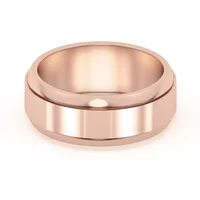 Raised Edge Channel High Polish Obrączka Ślubna 585 Różowe Złoto (14K) 7 MM