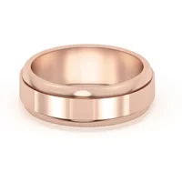 Raised Edge Channel Wysoka Polska Obrączka Ślubna 585 Różowe Złoto (14K) 5 MM
