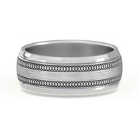 Okrągła z Przeplotem Flat Channel Obrączka Ślubna 585 Białe Złoto (14K) 7 MM