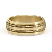 Okrągła z Przeplotem Flat Channel Obrączka Ślubna 585 Żółte Złoto (14K) 6 MM