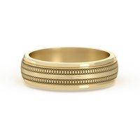 Okrągła z Przeplotem Flat Channel Obrączka Ślubna 585 Żółte Złoto (14K) 5 MM