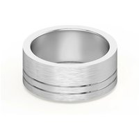 Double Lined Flat Obrączka Ślubna 585 Białe Złoto (14K) 8 MM