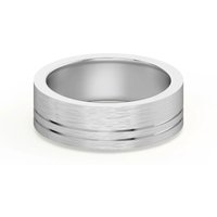 Double Lined Flat Obrączka Ślubna 585 Białe Złoto (14K) 6 MM