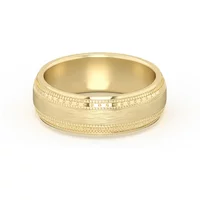 Double Beaded Wysoka Polska Obrączka Ślubna 585 Żółte Złoto (14K) 6 MM
