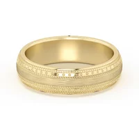 Double Beaded Wysoka Polska Obrączka Ślubna 585 Żółte Złoto (14K) 5 MM