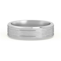 Klasyczna Double Channel Satenowa Finish Obrączka Ślubna 5 MM 585 Białe Złoto (14K)