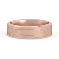 Klasyczna Double Channel Satenowa Finish Obrączka Ślubna 5 MM 585 Różowe Złoto (14K)