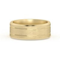 Klasyczna Double Channel Satenowa Finish Obrączka Ślubna 7 MM 585 Żółte Złoto (14K)