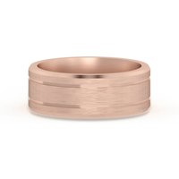 Klasyczna Double Channel Satenowa Finish Obrączka Ślubna 7 MM 585 Różowe Złoto (14K)